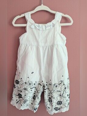 Janie and Jack Baby Girl Floral Romper 3-6M